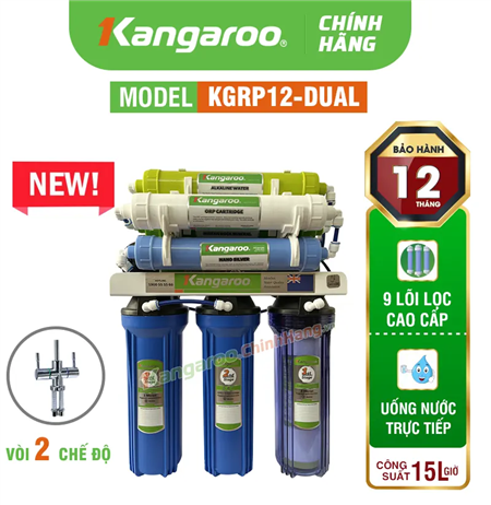 Máy lọc nước Kangaroo KGRP12-DUAL - 1 Vòi 2 Chế Độ Nước