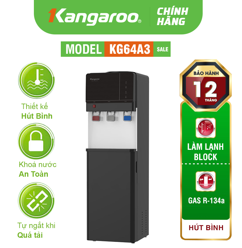 Cây nước nóng lạnh Kangaroo KG64A3 - Cây Hút Bình