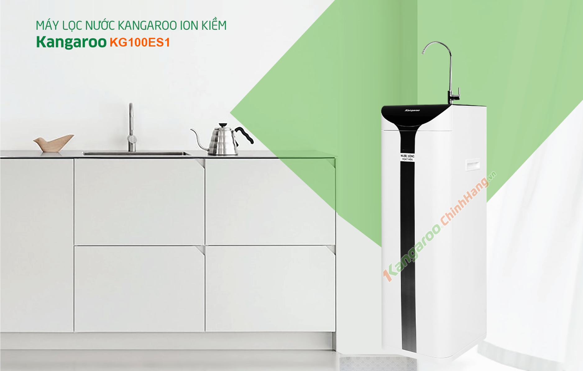 Máy lọc nước Kangaroo Hydrogen ion kiềm KG100ES1 Mới 2024