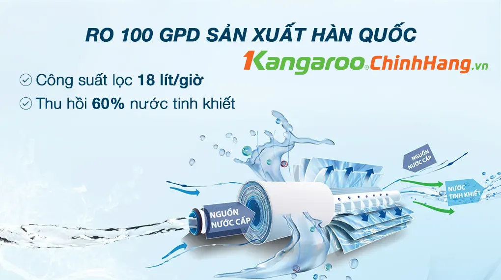 Máy lọc nước RO nóng lạnh ion kiềm Kangaroo KG10A7ES