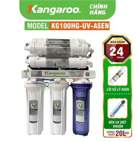 Máy lọc nước Kangaroo KG100HG Tích hợp Lõi Asen và Đèn UV