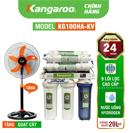 Máy lọc nước Kangaroo Hydrogen KG100HA Tích hợp lõi Asen và Đèn UV