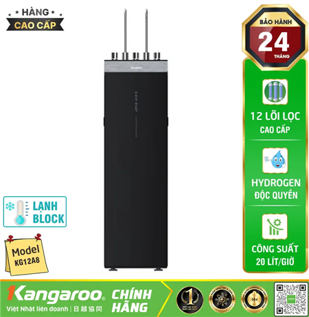 Máy lọc nước Kangaroo Hydrogen nóng lạnh KG12A8 - 12 lõi, Mẫu 2025