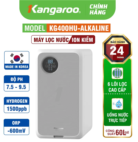 Máy lọc nước Hydrogen ion kiềm Kangaroo KG400HU-ALKALINE 6 Lõi