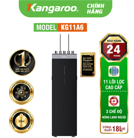 Máy lọc nước Kangaroo Hydrogen nóng lạnh KG11A6 - 11 lõi, Mẫu 2024