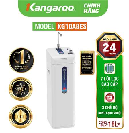 Máy lọc nước Kangaro Hydrogen ion Kiềm KG10A8ES - Nóng Lạnh Nguội