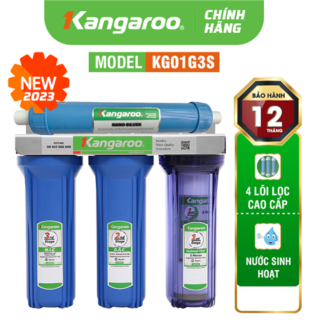 Máy lọc nước nấu ăn Kangaroo KG01G3S - 4 lõi Chuẩn Nước Sinh Hoạt