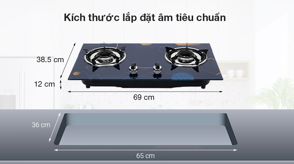 Bếp Gas Âm Kangaroo KG536B