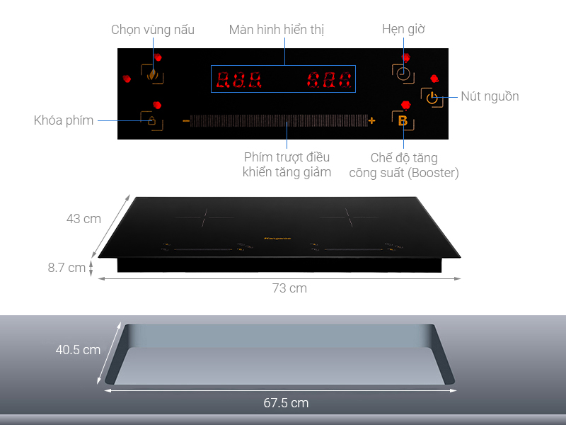 Bếp từ đôi Thái lan Kangaroo KG856i