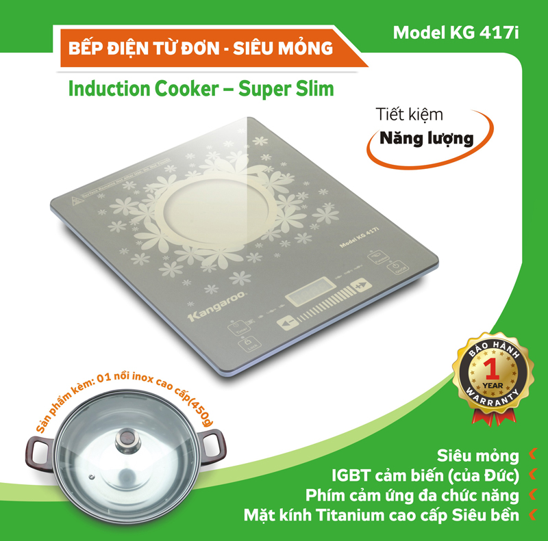 Bếp điện từ đơn Kangaroo KG 417i