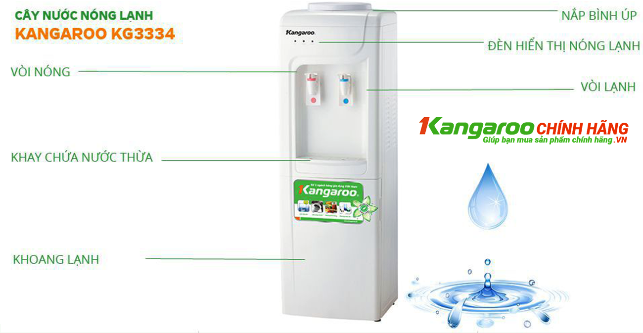 Tính năng Cây nước nóng lạnh Kangaroo KG3334 Tính năng Cây nước nóng lạnh Kangaroo KG3334