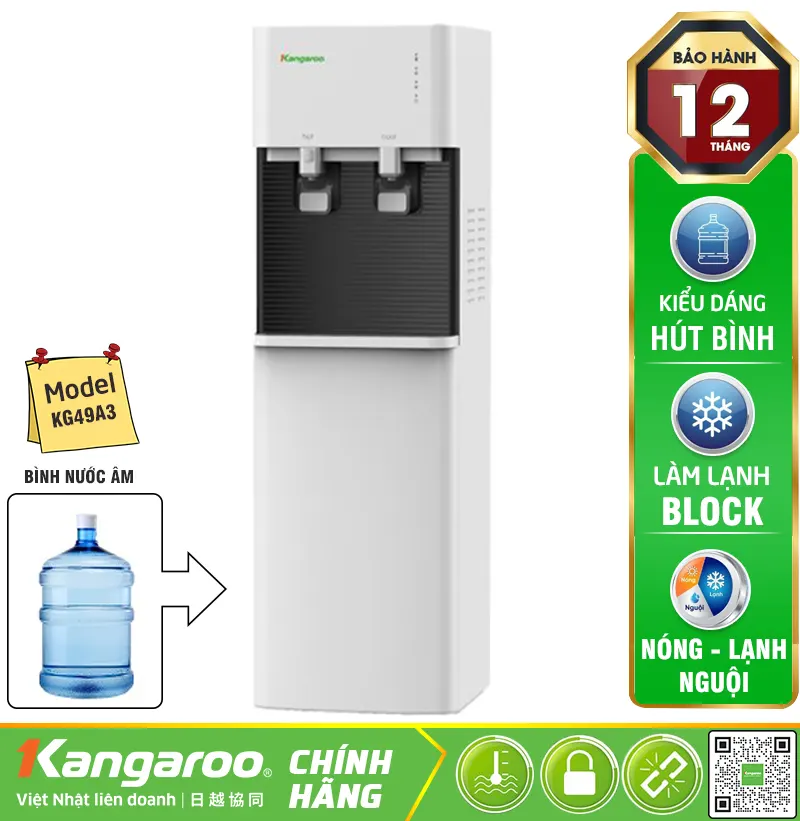 Cây nước nóng lạnh Kangaroo KG49A3 - Hút Bình New 2023