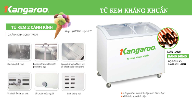 Tủ kem kháng khuẩn Kangaroo KG308C1