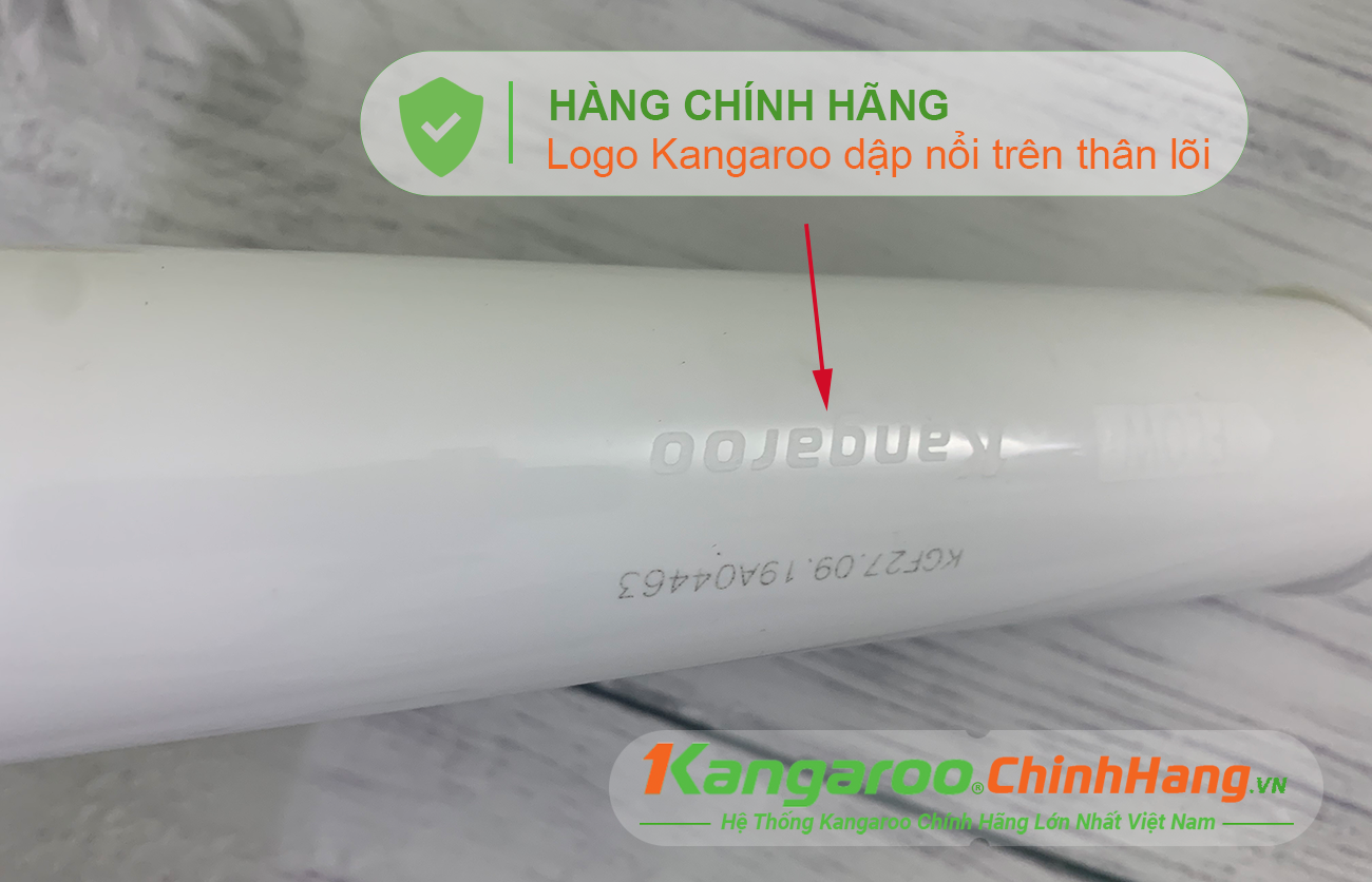 Logo Kangaroo dập nổi trên thân lõi Logo Kangaroo dập nổi trên thân lõi