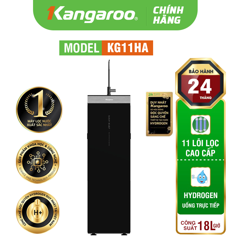 Máy lọc nước Kangaroo Hydrogen KG11HA - 11 Lõi lọc, Mẫu mới 2025