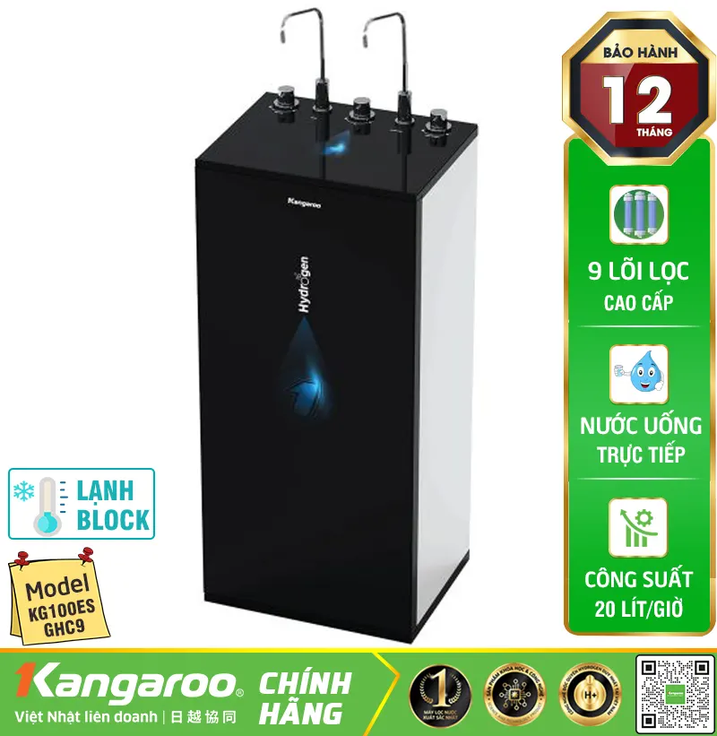 Máy lọc nước Kangaroo Hydrogen nóng lạnh KG100ESGHC9