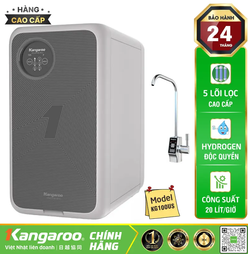 Máy lọc nước Kangaroo Hydrogen KG100US - Thông Minh, Mẫu 2025
