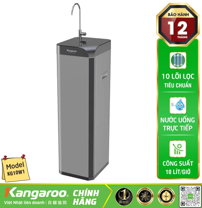 Máy lọc nước Kangaroo Waterfall KG10W1 - 10 Lõi Mẫu 2025