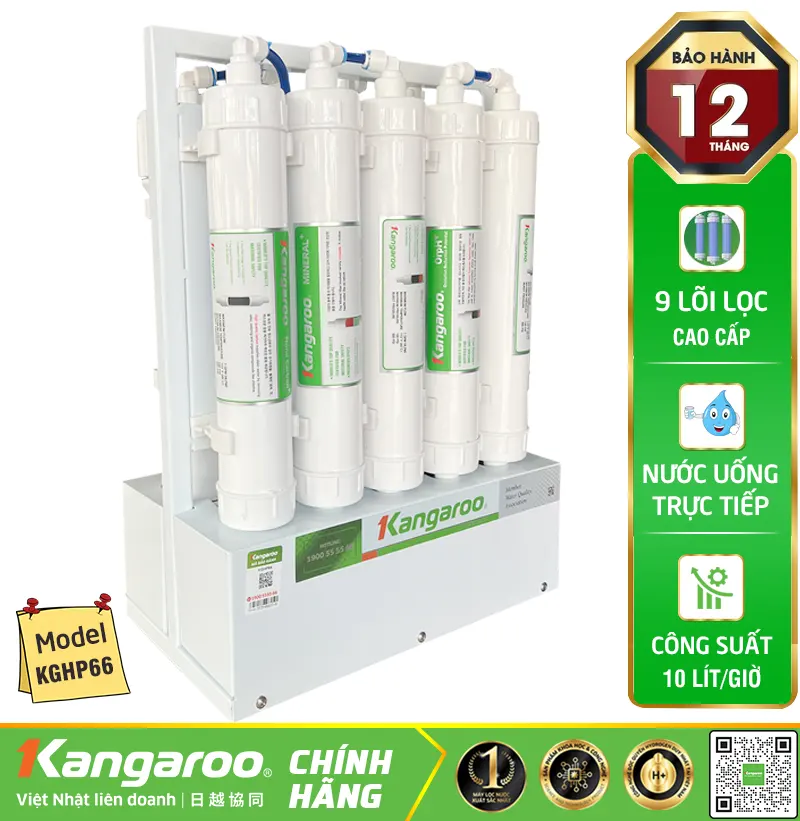 Máy lọc nước Kangaroo KGHP66 - Hydrogen - Mẫu 2025