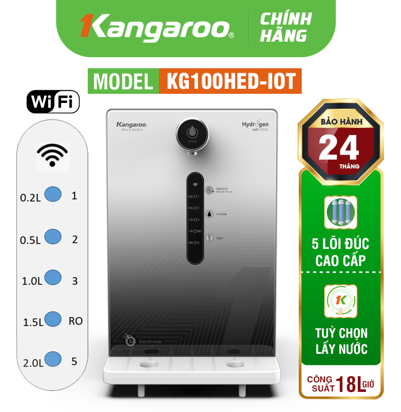 Máy lọc nước Kangaroo Hydrogen KG100HED-IOT