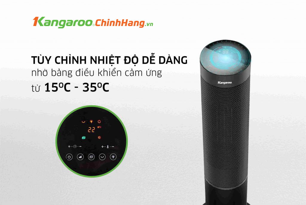 Máy sưởi gốm ceramic Kangaroo KGFH08