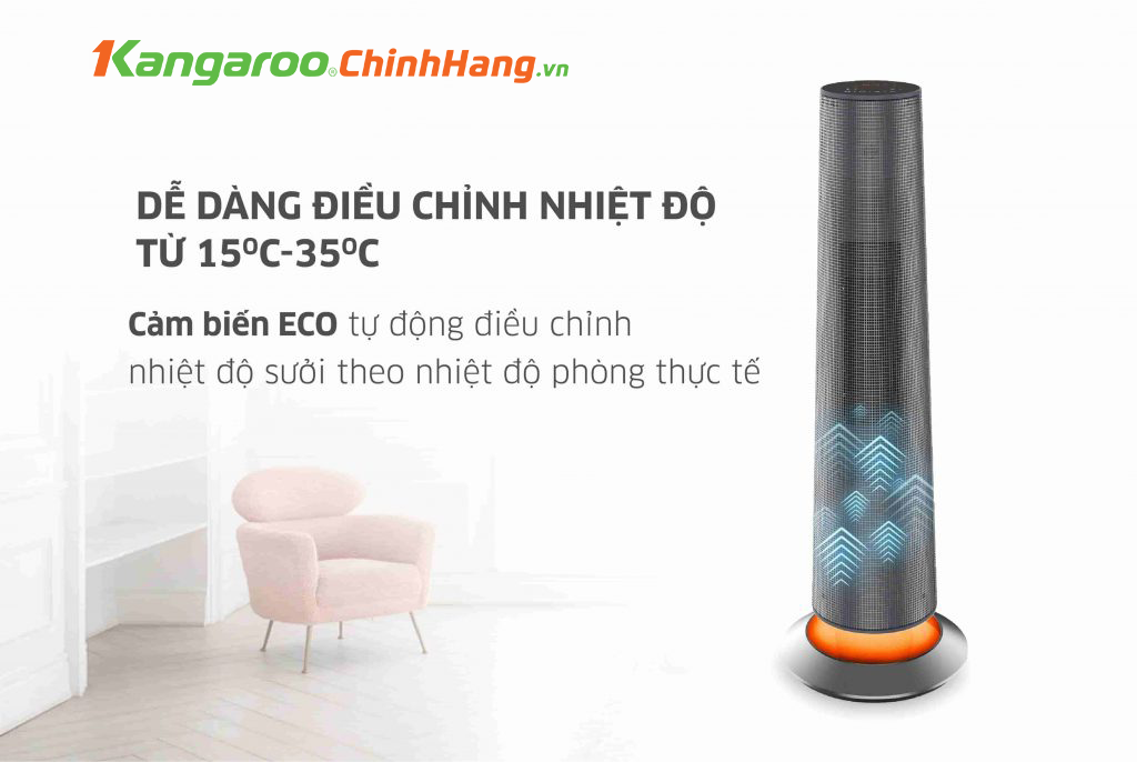 Máy sưởi gốm ceramic Kangaroo KGFH09