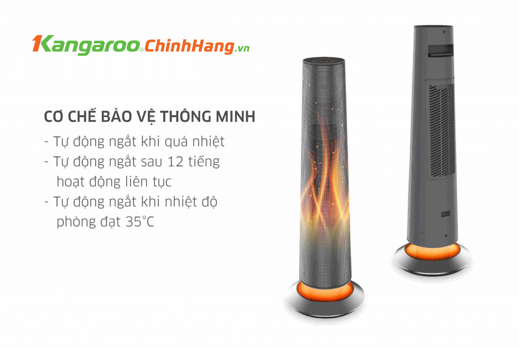 Máy sưởi gốm ceramic Kangaroo KGFH09
