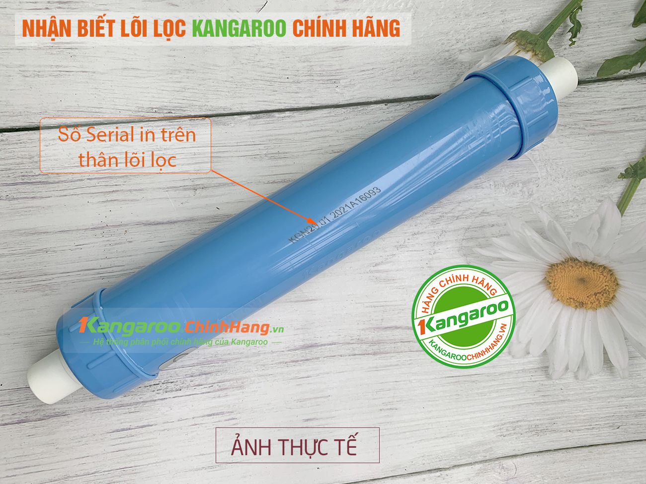 Nhận biết lõi lọc nước Kangaroo Số 5 Nano Silver chính hãng