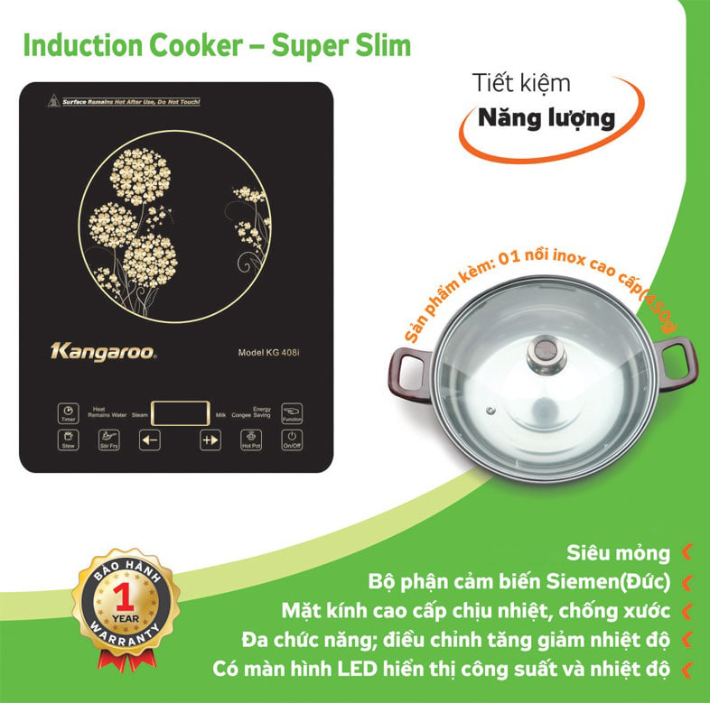 - Bếp từ đơn Kangaroo KG408i
