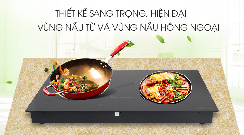 Bếp đôi điện từ hồng ngoại Kangaroo KG499N
