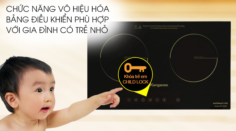 Bếp đôi điện từ hồng ngoại Kangaroo KG499N