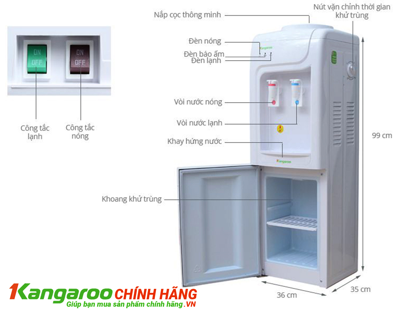 Cây nước nóng lạnh Kangaroo KG3331 Cây nước nóng lạnh Kangaroo KG3331