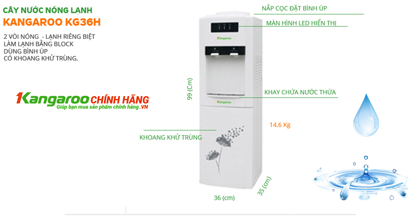 Tính năng Cây nước nóng lạnh Kangaroo KG36H Tính năng Cây nước nóng lạnh Kangaroo KG36H