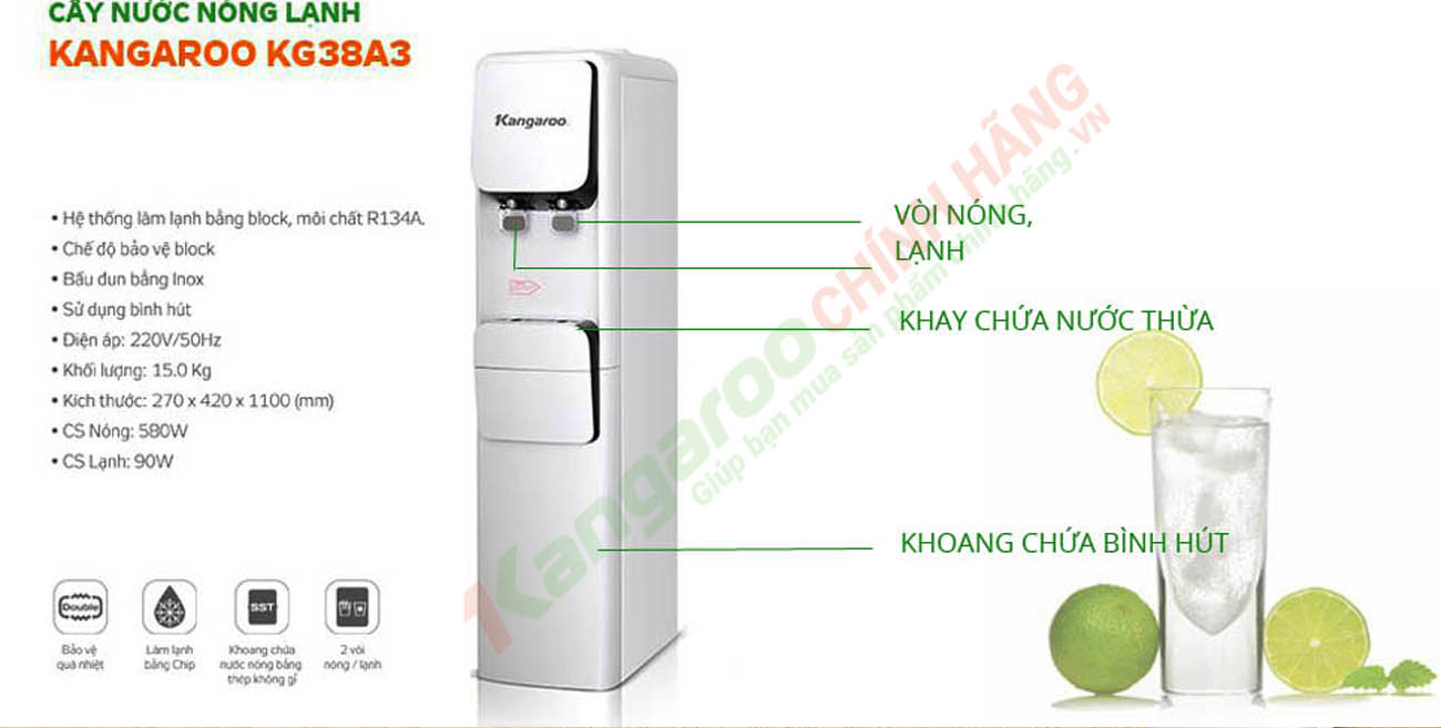 Cây nước nóng lạnh Kangaroo KG38A3