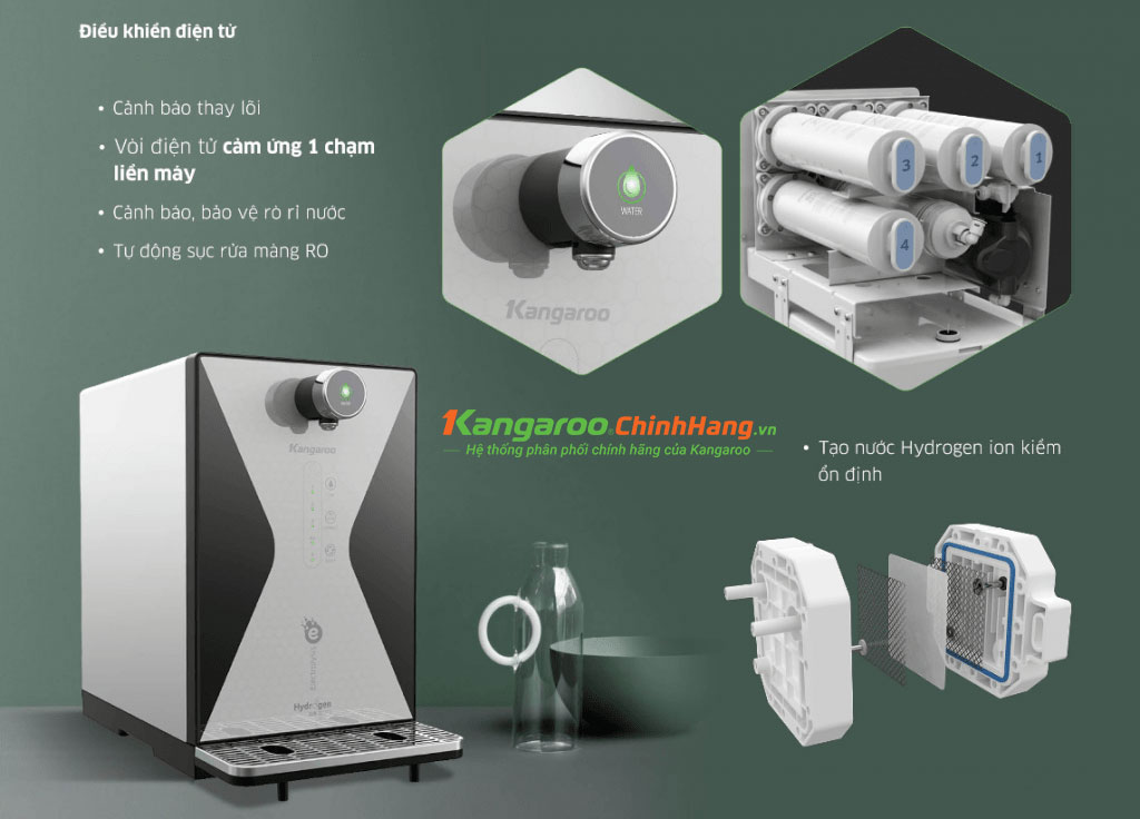 Máy lọc nước Kangaroo Hydrogen ion kiềm KG100EED LUX Series