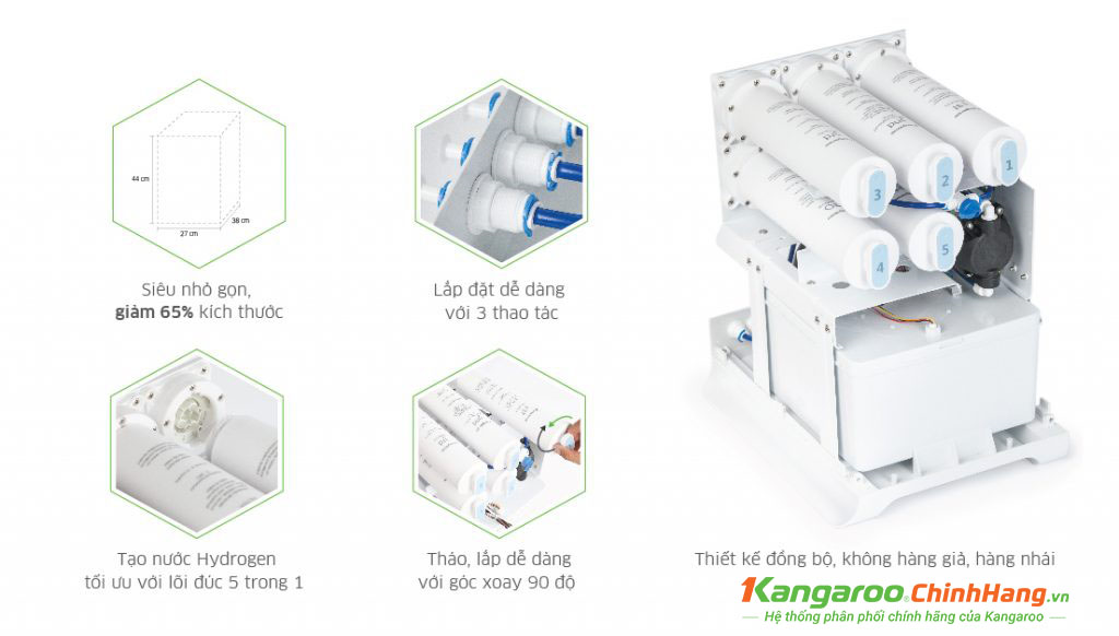 Máy lọc nước Kangaroo Hydrogen ion kiềm KG100EED LUX Series