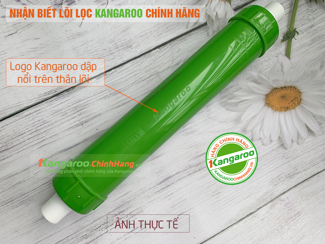 Nhận biết lõi lọc nước Kangaroo số 8 Maifan chính hãng