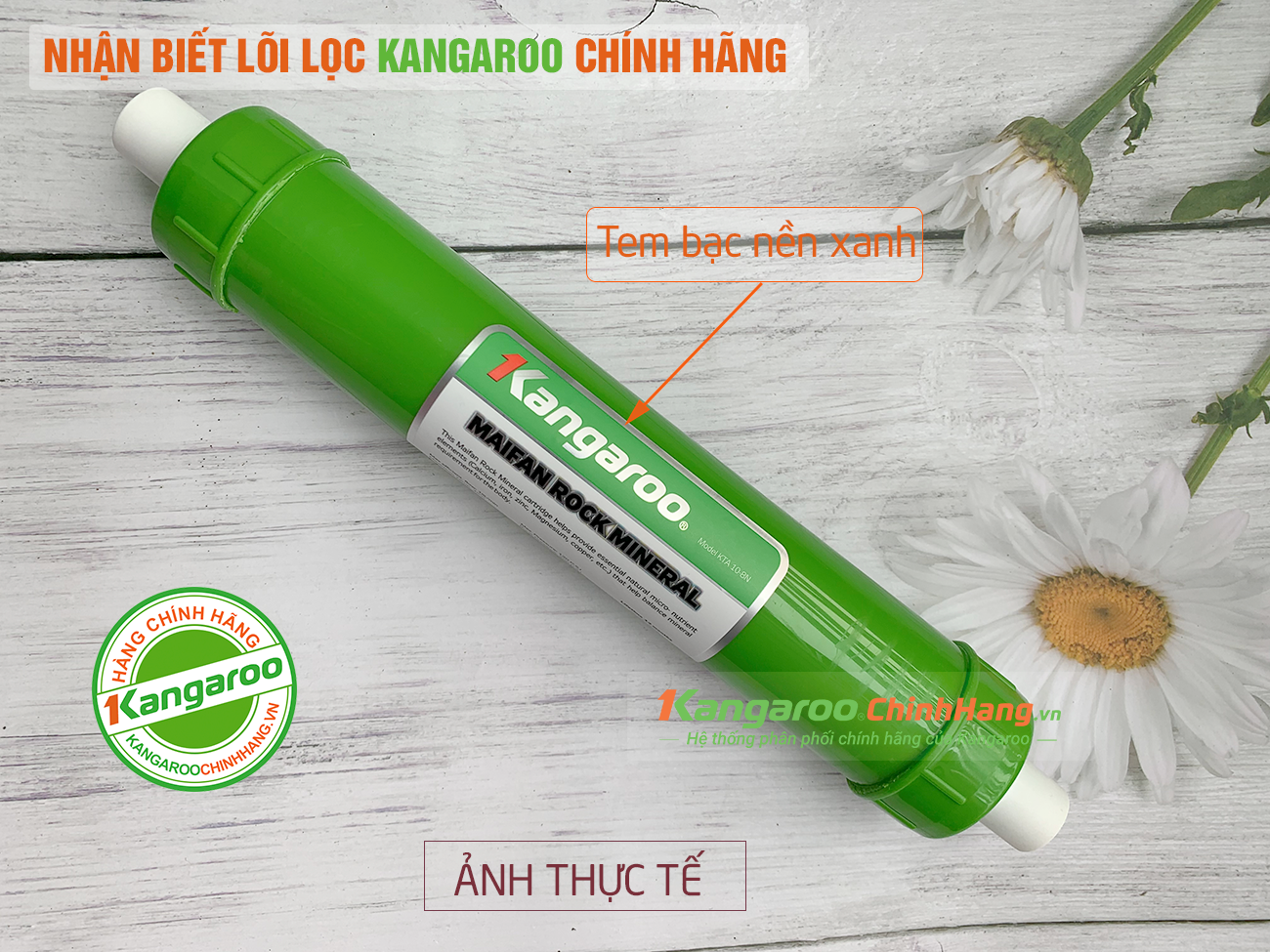 Nhận biết lõi lọc nước Kangaroo số 8 Maifan chính hãng