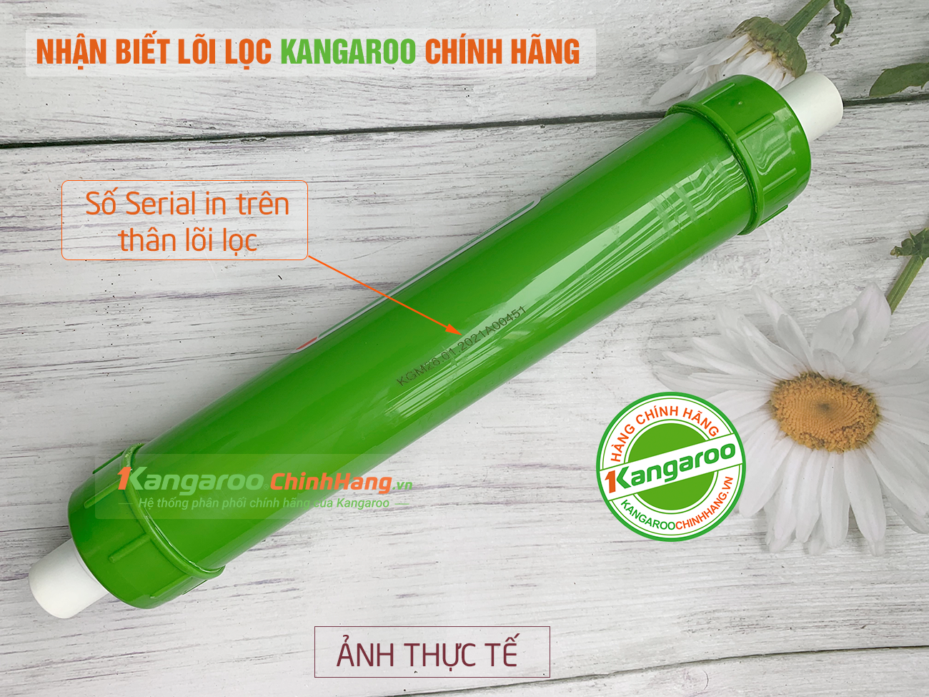 Nhận biết lõi lọc nước Kangaroo số 8 Maifan chính hãng