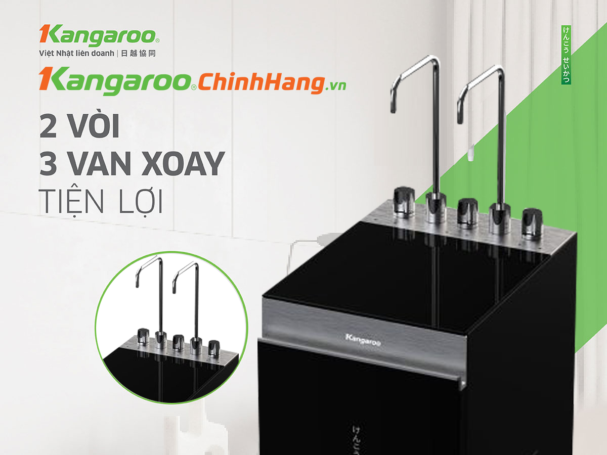 Van cơ 3 núm hai vòi máy lọc nước Kangaroo